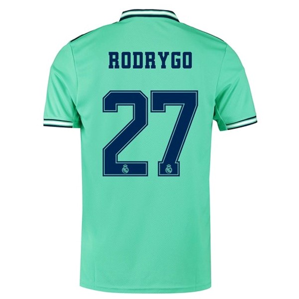 Camiseta Real Madrid NO.27 Rodrygo Tercera 2019-2020 Verde